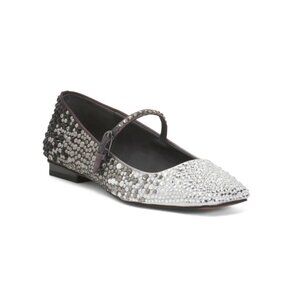 FRANCO SARTO Silver Multi Tinsley Gem Flats